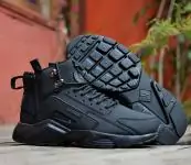 nike air huarache gripp hiver hommes chaussures black leather n1575-2